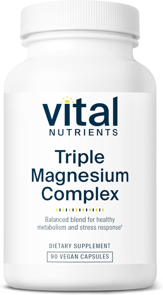Nutriments vitaux Supplément triple Magnésium complexe de Végétalien Magnésium Glycinate, Malate et Oxide 250mg.