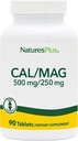 NaturesPlus Cal/Mag - 90 comprimés végétariens - 500 mg de calcium et 250 mg de magnésium - 90 portions