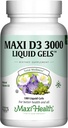 Maxi Santé Vitamine D3 3000 UI 75 mcg Supplément Vitamine D pour les os sains, les dents, le soutien immunitaire - Supplément VIT D3 Facile à avaler Non-OGM, Supplément pour les hommes et les femmes – Kosher 180 Gels