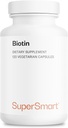 Supersmart - Biotine 10 000mcg / 10g par jour (haute puissance) - Supplément de biotine Vitamine B7 - Cheveux, peau et ongles sains