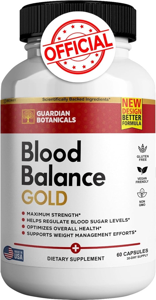 Guardian Botanicals Balance sanguine Toute la formule naturelle pour maintenir des niveaux sains, la formule quotidienne de force maximale, bilans d'équilibre sanguin (1 boîte - 60 capsules)