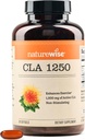 NatureWise CLA 1250 - Supplément d'acide linoléique conjugué pour les femmes et les hommes, ne stimulant pas, soutient le poids santé, objectifs de fitness - Non-OGM, sans gluten - 90 Softgels[1-Mois]
