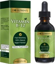 Go Nutrients Vitamine B12 Méthylcobalamine sublinguale – B-12 gouttes liquides 3000mcg, Arôme de framboise biologique, végétalien – soutient l'énergie, la santé nerveuse et la formation de globules rouges - 2oz (48 portions)
