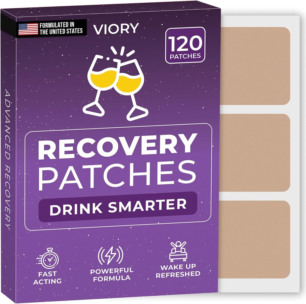 Patchs de récupération 120 Pack - Réveillez-vous rafraîchi et énergétiquement avec notre lot 100% naturel d'ingrédients pour la fête - Skin-Afriendly & Waterproof - Appliquer avant de boire - Formule améliorée du matin