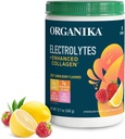 Organikа Electrolytes avec poudre de collagène améliorée pour les femmes et les hommes - 13 oz - Zesty Lemon Mélange d'électrolytes et de boissons de collagène aromatisés par le citron - Hydratation profonde, mobilité, peau, cheveux et ongles