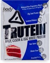 Alimentation corporelle Trutein Poudre à haute teneur en protéines : 45 % Whey, 45 % Caséine, 10 % Blanc d'oeuf, Sans gluten, Faible teneur en sodium, Poudre de protéines de lactosérum, Supplément de gymnastique et petit déjeuner Shake, Cake de velours rouge, 34g Échantillon