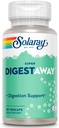 SOLARAY Super Digestaway Enzymes digestifs - Pancréatine, Papaine, Ginger, Pepsin, Betaine HCl, Aloe Vera, et plus - Soutien à la digestion et à l'absorption des nutriments - Verified Lab - 90 VegCaps