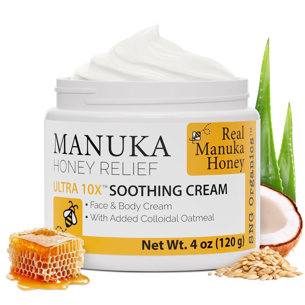 Crème Miel Manuka (4oz) – Lotion Hydratante pour tous les types de peau Convient aux enfants et aux adultes.