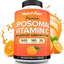 Nutrivein Premium supplément de vitamine C liposomique 1650mg - 180 capsules: haute absorption haute dose de vitamine C capsules pour défenses de corps entiers et le bien-être général