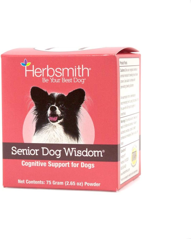 Herbsmith Senior Dog Sagesse – Supplément sur la démence des chiens – DHA pour la santé des chiens seniors - Supplément senior pour chiens- 75g