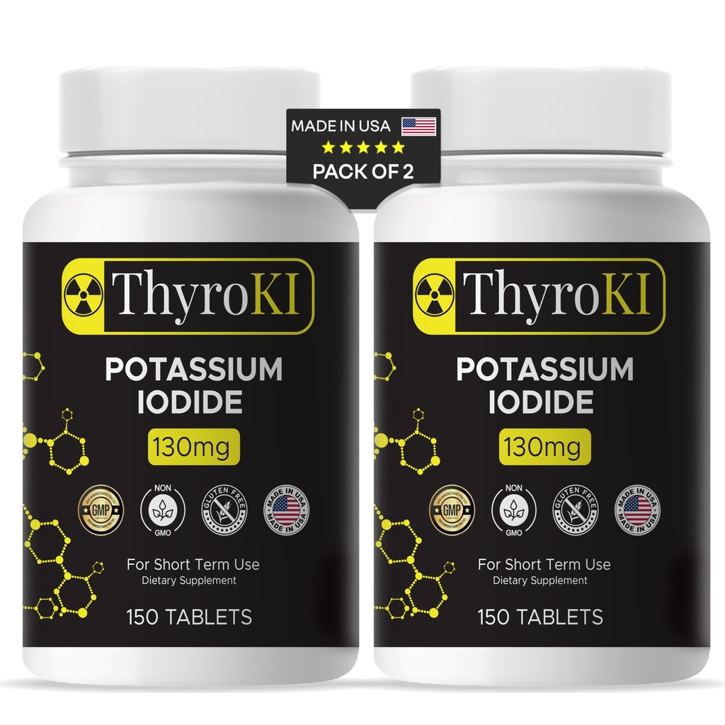 Potassium Iodide Tablets 130 mg – Thyroid & Respiratory Support – YODO Naciente KI Pills | Fast-Dissolving Emergency Iodine Supplement | Non-GMO | Gluten Free | 300 Tablets | Made in USA | Pack of 2