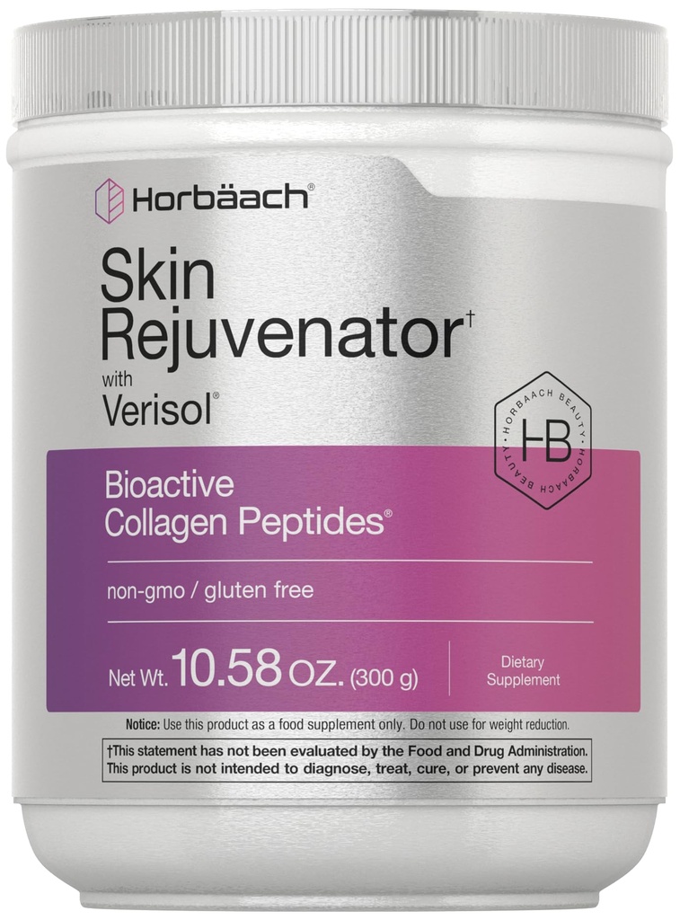 Régénérateur de peau Horbäach avec Verisol 10.58 oz. Poudre de peptide de collagène bioactive de type I et III.