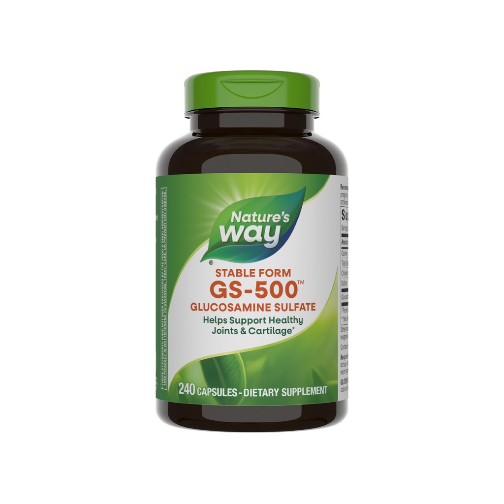 Nature's Way GS-500 Sulfate de glucosamine, Supplément de soutien de santé mixte*, 240 capsules