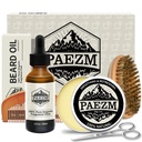 Kit de grooming 5 pièces pour les hommes, y compris toute l'huile de barbe naturelle, baume de barbe avec parfum d'orange douce, peigne, ciseaux, sac de rangement, soin des barbes ensemble cadeau de Noël Fête des pères pour lui