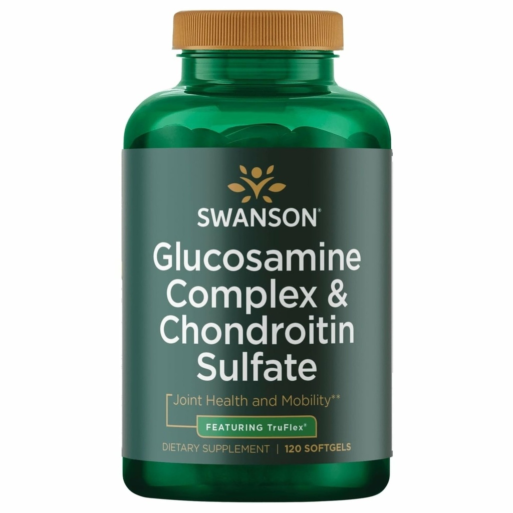 Swanson Complexe Glucosamine & Sulfate de Chondroïtine 500/400 Milligrammes 120 gels