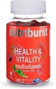 NUTRIBURST – Santé & Vitalité de UK Marque la plus fiable de Végétaux et sans sucre Gommies multivitamines de Contient Vitamines essentielles et Biotine de Natural Mixed Berry Flavour de 60 Gommies