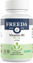 Freeda Vitamine B1 Thiamine 100mg - soutient le métabolisme énergétique, santé du système nerveux - Casher, végétalien, sans gluten - Thiamin HCl 100 mg Vitamine B 1 - Vit pur B1 Vitamine Thiamine B1 Supplément (100 Ct)