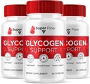 (3 Pack) Super Flow Super Glycogen Support Capsules, Super Flow Advanced Glycogen Health and Blood Wellness Support Supplément, SuperFlow Maximum Strength Glyco Formula Supplément (180 Capsules)