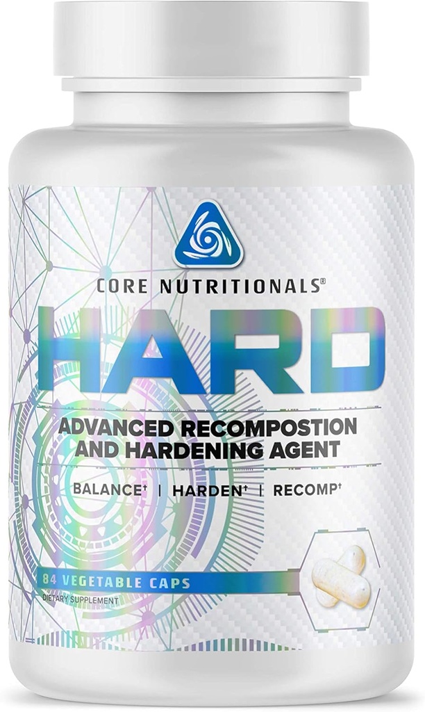 Core Nutritionals Hard Recomposition & durcissement Agent de soutien hormonal, gestion du cortisol, perte de graisse avec KSM-66, DIM et L-Theanine