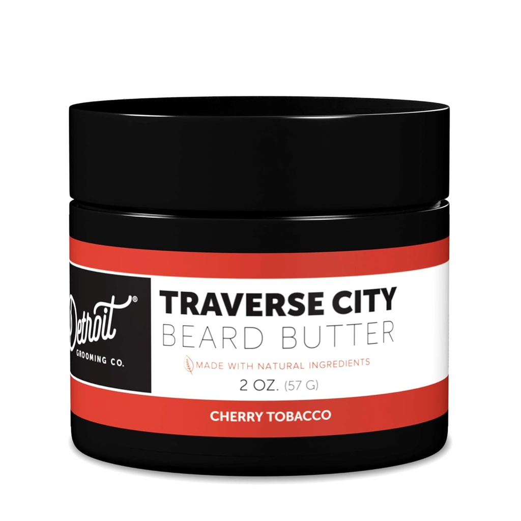 Detroit Grooming Co. Beurre de barbe pour les hommes assouplit, épaissit et hydrate avec huile de carthame et beurre de karité