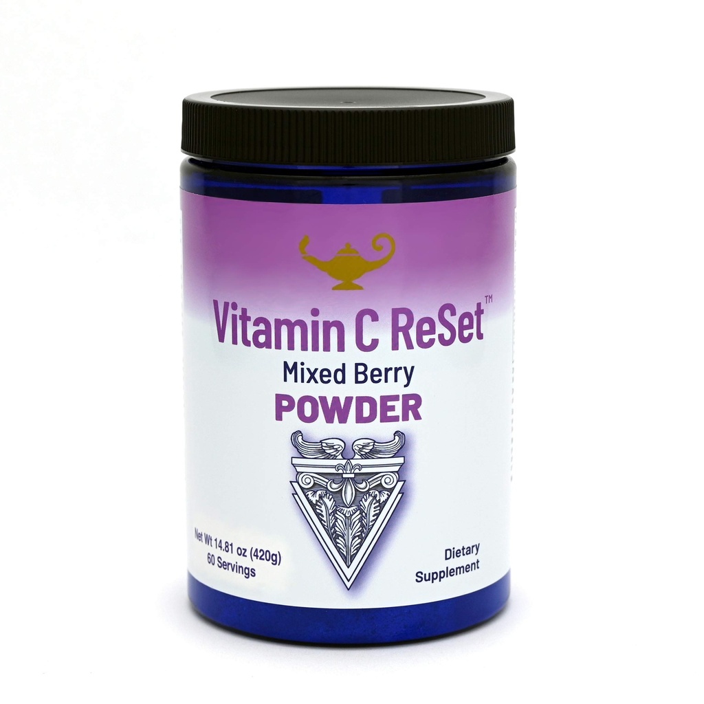 RnA ReSet Vitamine C Réinitialisation – Poudre de vitamine C aromatisée aux baies avec mélange de potassium et de fruits, 14.81 Oz (60 portions)