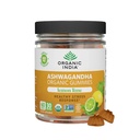 INDE ORGANIQUE Gummies Ashwagandha pour les hommes et les femmes - Supplément de stress, racine KSM-66 Ashwagandha, force supplémentaire, chews calmes, végétalien, non-OGM - Citron, 60 Gummies
