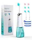 Système d'irrigation nasale, Machine de rinçage nasal sans fil pour le soulagement du sinus et l'entretien nasal, Pot électrique Neti avec 6 conseils et 40 paquets de sel Kit système d'irrigation nasale pour adultes et enfants