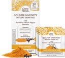 GuruNanda Golden Immunity Instant Drink Mix with Turmeric & Black Pepper - Riche en antioxydants pour soutenir le système immunitaire et la santé digestive - Safran et amande aromatisé, sur le pouce des sachets (30 comte)