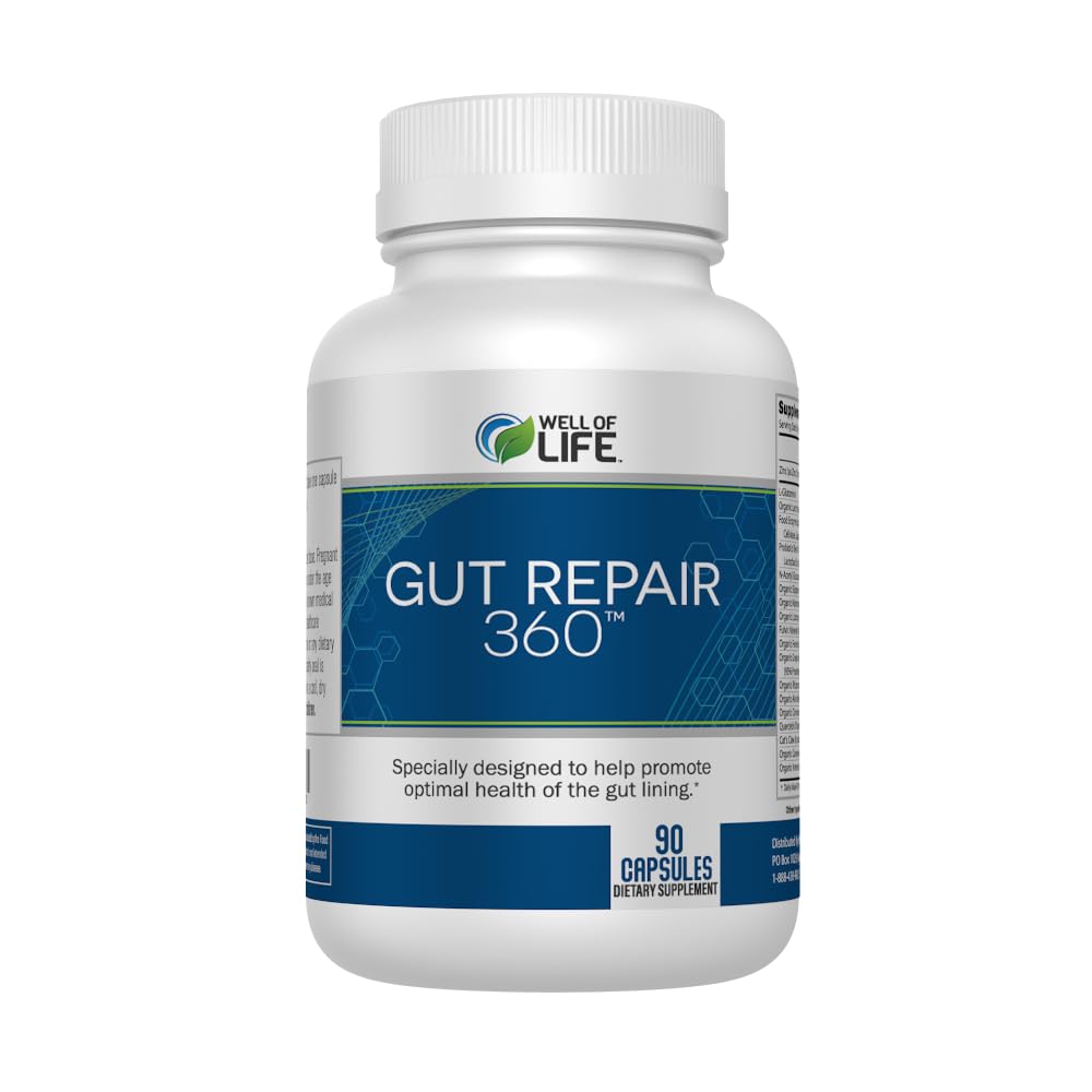Gut Repair 360: formule naturelle émergeée du Lab - Capsules organiques d'essence pure sans OGM sans gluten sans soja sans lait fabriqué aux États-Unis - Soutenir votre gut sain