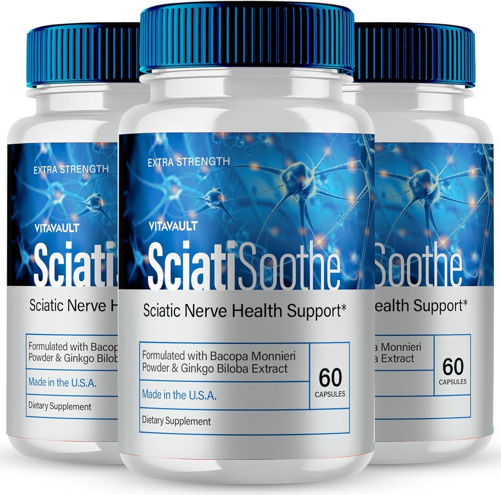 SciatiSoothe pour les capsules Sciatica, Sciati Soothe Nerve Health Support, SciatiSoothe Supplément Formule avancée, pilules de soutien Nerve - Force maximale - SciatiSoothe Reviews (3 Pack)