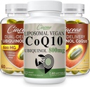 CoQ10 800mg 1PCS avec Ubiquinol CoQ10 600 MG Softgels avec Oméga-3 et Shilajit et PQQ 2PCS
