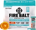 Fire Science Fire Salt Hydratation Sticks, Electrolytes & Eau de noix de coco, Mélange d'hydratation avec Magnésium, Potassium & Sodium, Zéro Sucre, Uniquement Servir sur le Go Packs, Vegan, Orange Flavor, 32 Comte