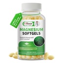 Supplément de softgels de magnésium de 500mg, petite solution facile à avaler Gelcaps de magnésium Absorption élevée pour le soutien des jambes et du sommeil de nuit, Muscle et os, Calme, Non OGM, 120 Gelcaps, 60 jours d'approvisionnement