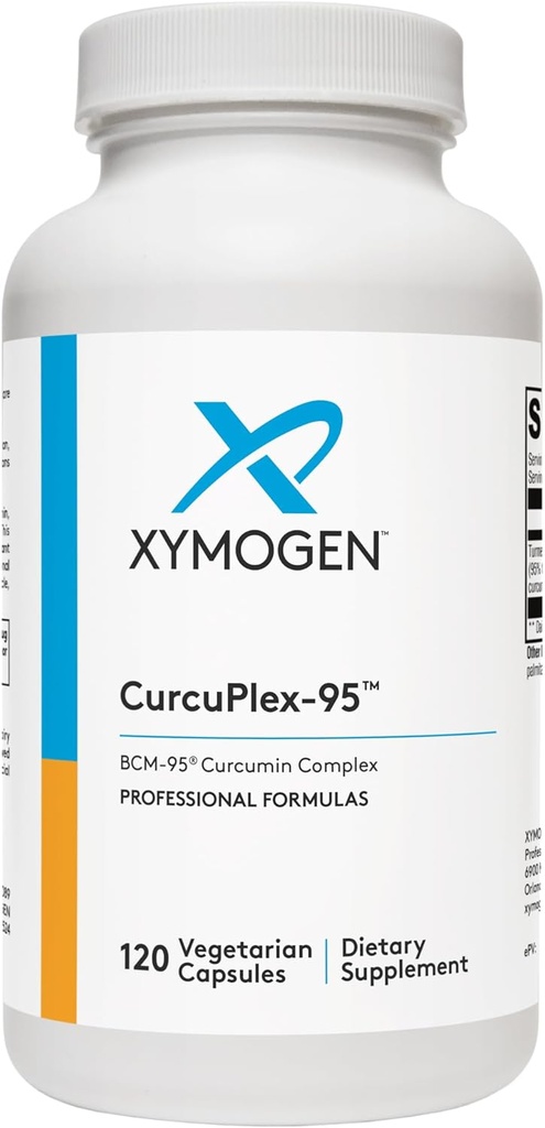 XYMOGEN CurcuPlex-95 - Suppléments curcumins curmériques avec biodisponibilité améliorée - Supplément de soutien au cerveau quotidien (120 gélules curmériques véganes)