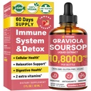 Graviola Soursop Extract Liquid - Soursop Bitters Liquid, support immune, relax, foie et sommeil, sans sucre et sans alcool, formule très absorbante, goût de fraise, 2 Fl Oz
