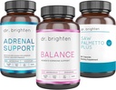 Dr. Brighten PCOS Kit de base - Équilibre hormonal des femmes, support adrénal, et Saw Palmetto Plus