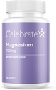 Célébrez les vitamines Magnésium - 100 mg Capsules de bisglycinate de magnésium chélaté pour le soutien du sommeil et la défense des crampes musculaires, sans végane et sans gluten, 90 Compte