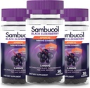 Sambucol Black Elderberry Gummies - Elderberry with Zinc and Vitamin C for Adults, Sambucus Elderberry Gummies, Immune Support Gummies - 30 Count, 3 Pack