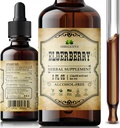 Extrait biologique de baies aînées – Supplément naturel de baies aînées noires – Immune Boosters pour adultes, soutien digestif et cardiaque – Antioxydants, vitamine C et fibre – 2 oz liquide pour hommes et femmes