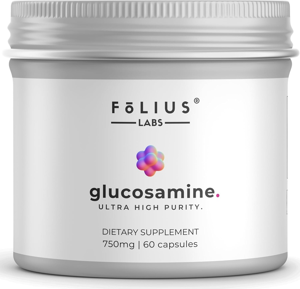 Chlorure de potassium de sulfate de glucosmine 750mg pour les articulations, les os et le cartilage sains — Supplément de soutien conjoint pour les hommes et les femmes (60 capsules)