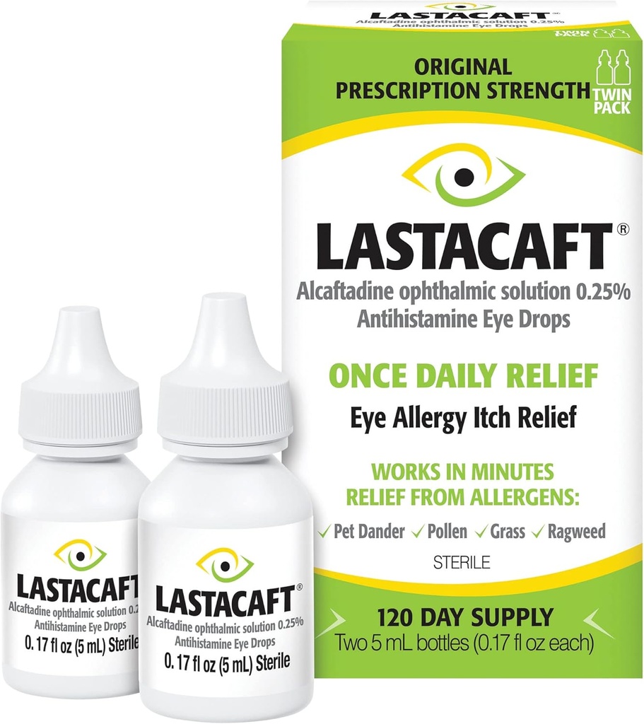LASTACAFT Une fois par jour allergie démangeaisons gouttes, (2 comte) 120 jours d'approvisionnement, exclusif