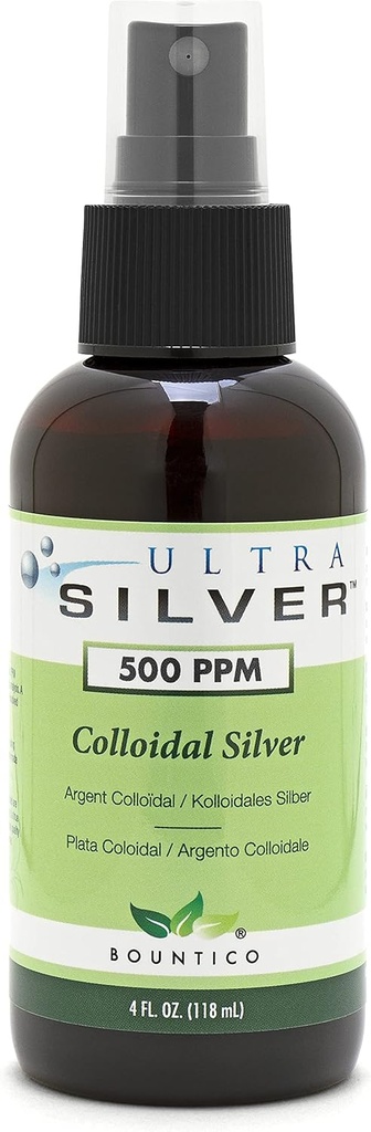 Ultra Silver Colloidal Silver | 500 PPM | 4 Ounce | Fine Mist Spray