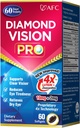 AFC Japan Diamond Vision PRO – Formule améliorée et améliorée - Lutéine et Zeaxanthin 4X avec vitamines oculaires – Supplément santé visuelle pour adultes, exposition à l'écran, utilisation nocturne, 60 softgels
