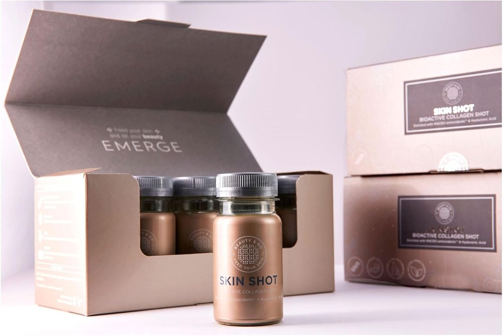 Beauty&Go Shot de la peau - 30 bouteilles x 100ml - traitement de 30 jours - supplément de collagène liquide - anti-âge boisson beauté collagène 5000 mg, acide hyaluronique, biotine, niacine, antioxydants, vitamines, minéraux.
