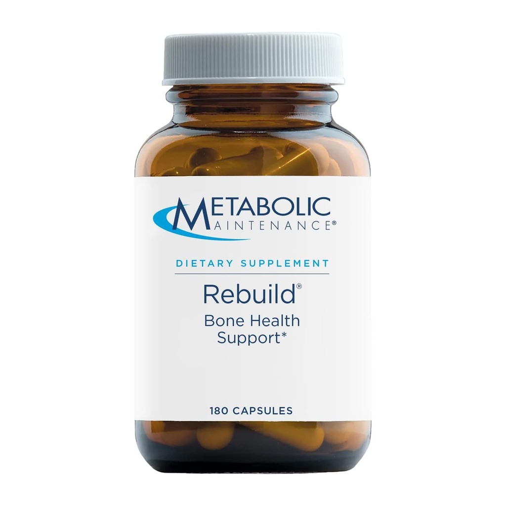Reconstruction d'entretien métabolique - Supplément de soutien de santé os avec calcium, vitamines D + K2, zinc, citrate de magnésium + minéraux traces, sans remplissage (180 capsules)
