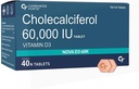 Vitamine D3 60000 UI - Cholecalciferol à croquer Supplément Vitamine D pour les femmes et les hommes - 40 comprimés