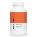 Relumines Gluta 500 Comprimés à croquer avec du glutathione, de l'acide hyaluronique, de la vitamine C, de la biotine et du collagène – Supporte les tons de peau et le glow – Fruit Punch Flavor – Fabriqués aux États-Unis – 60 comprimés