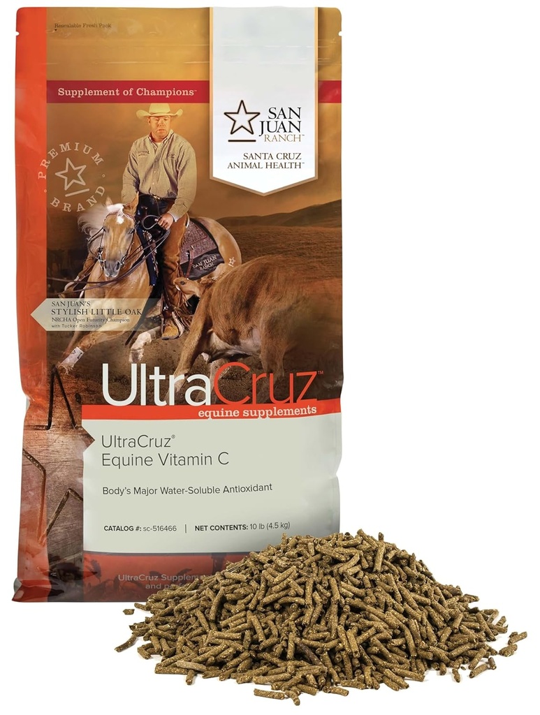 UltraCruz-516466 Supplément de vitamine C (acide ascorbique) pour chevaux, 10 lb, granulé (80 jours)