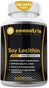 Lécithine de soja Capsules 1200mg (Un par jour, 100 Softgels) Supplément de soutien immunitaire Riche en Phospholipides soutient le métabolisme, le cerveau et la santé cardiaque et fonctions cellulaires Fabriqué aux États-Unis Non-OGM par Neonutrix