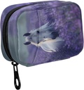 Fustylead Beau cheval blanc en lavande Flower Field Pill Organisateur et stockage hebdomadaire avec fermeture éclair, boîte à pilules amovible organisateur de médecine portable pour supplément d'huile de poisson vitamine